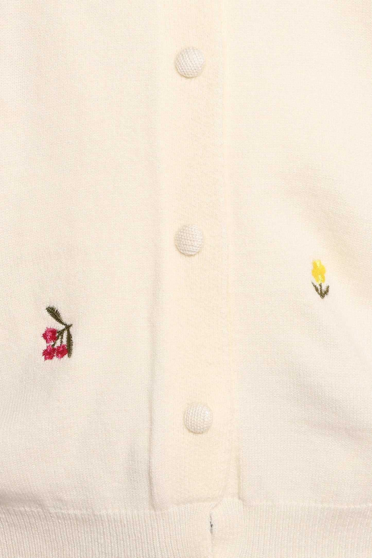 Millen Flower Embroidery Cardigan Cream