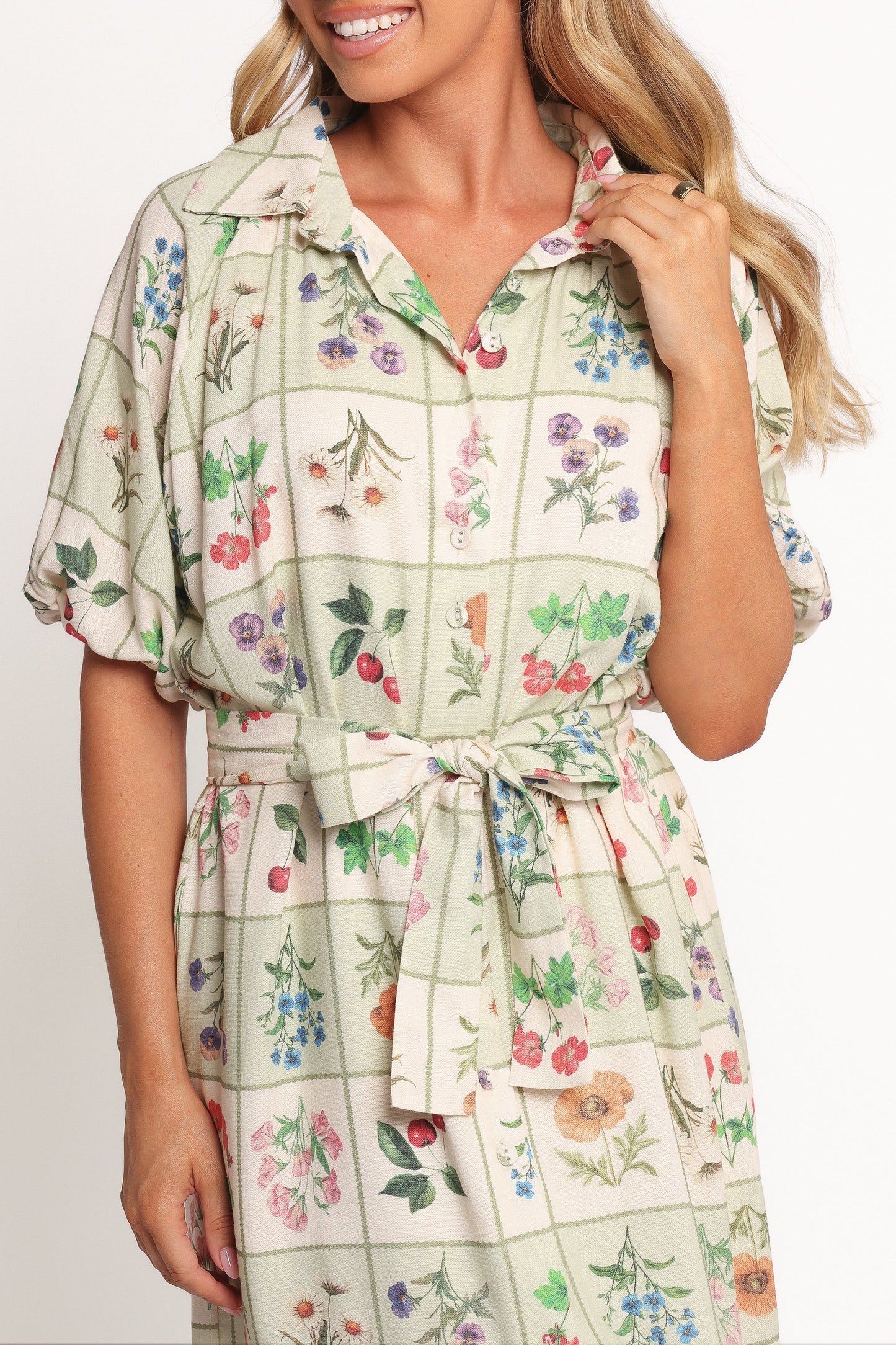 James Button Through Maxi Dress Flower Market