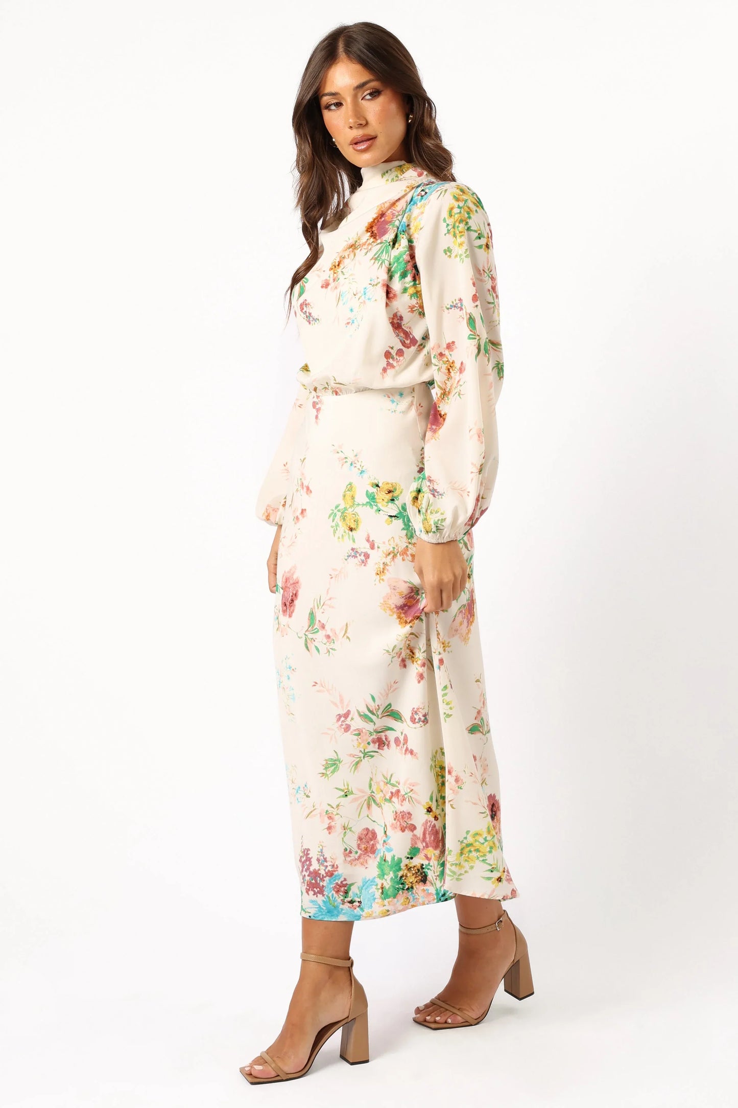 Sophia Long Sleeve Dress White Floral