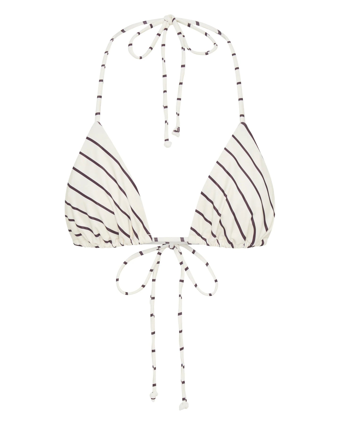 Golden Hour Bikini Top Cream Choc Stripe