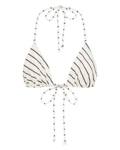 Golden Hour Bikini Top Cream Choc Stripe