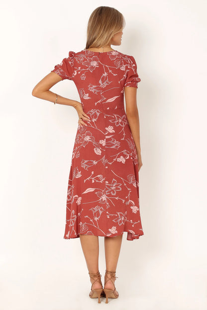 Franklin Dress Rust Floral