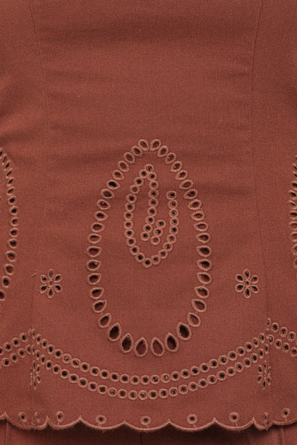 Benton Eyelet Strapless Top Brown
