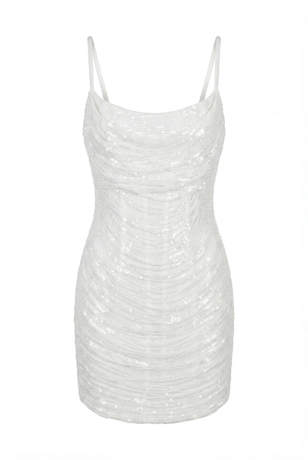Ivory Corset Mini Dress with Sequins