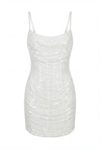 Ivory Corset Mini Dress with Sequins