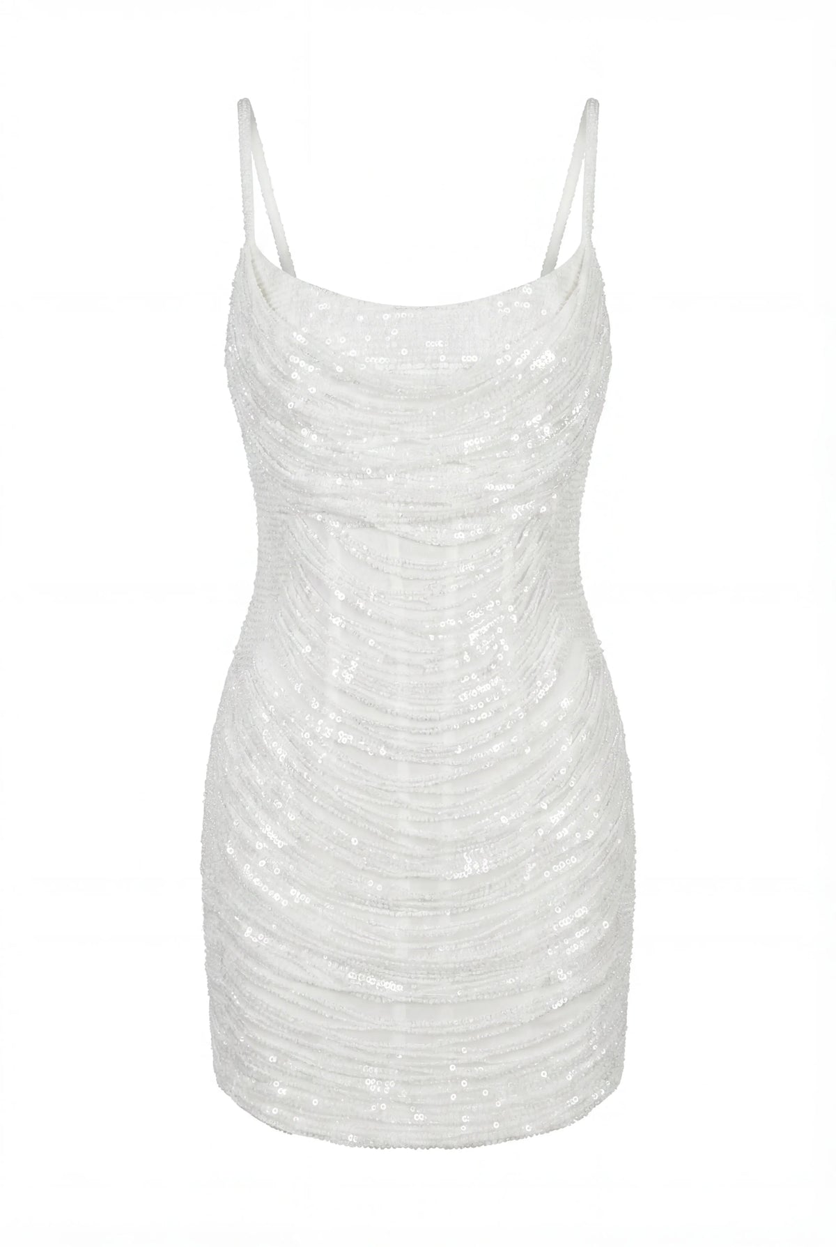 Ivory Corset Mini Dress with Sequins
