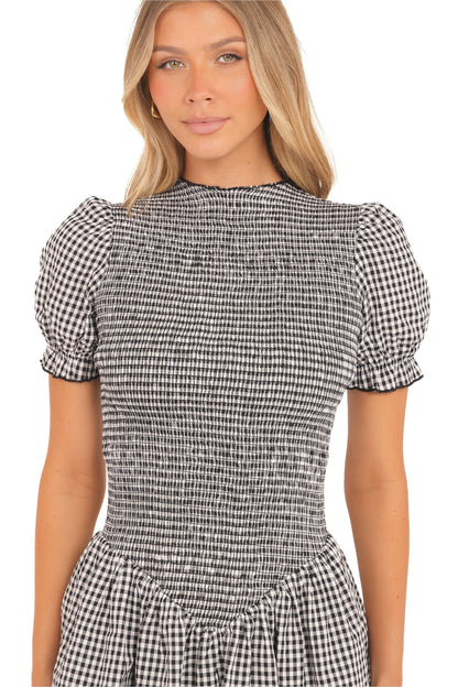 Celine Mini Dress Black Gingham