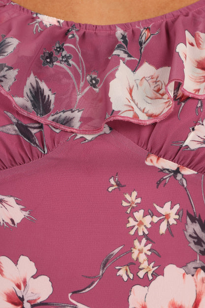 Irelynn Maxi Dress Dark Rose Floral