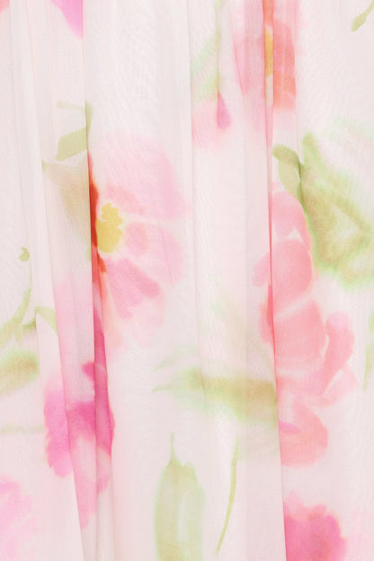 Chantel Off Shoulder Maxi Dress Pink Garden Floral