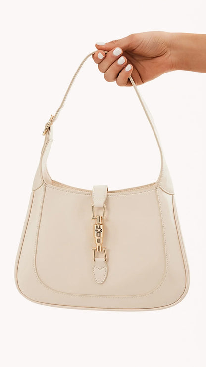 Alix Shoulder Bag Chalk Crinkle Patent