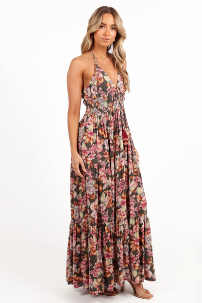 Benson Maxi Dress Dark Green Multi