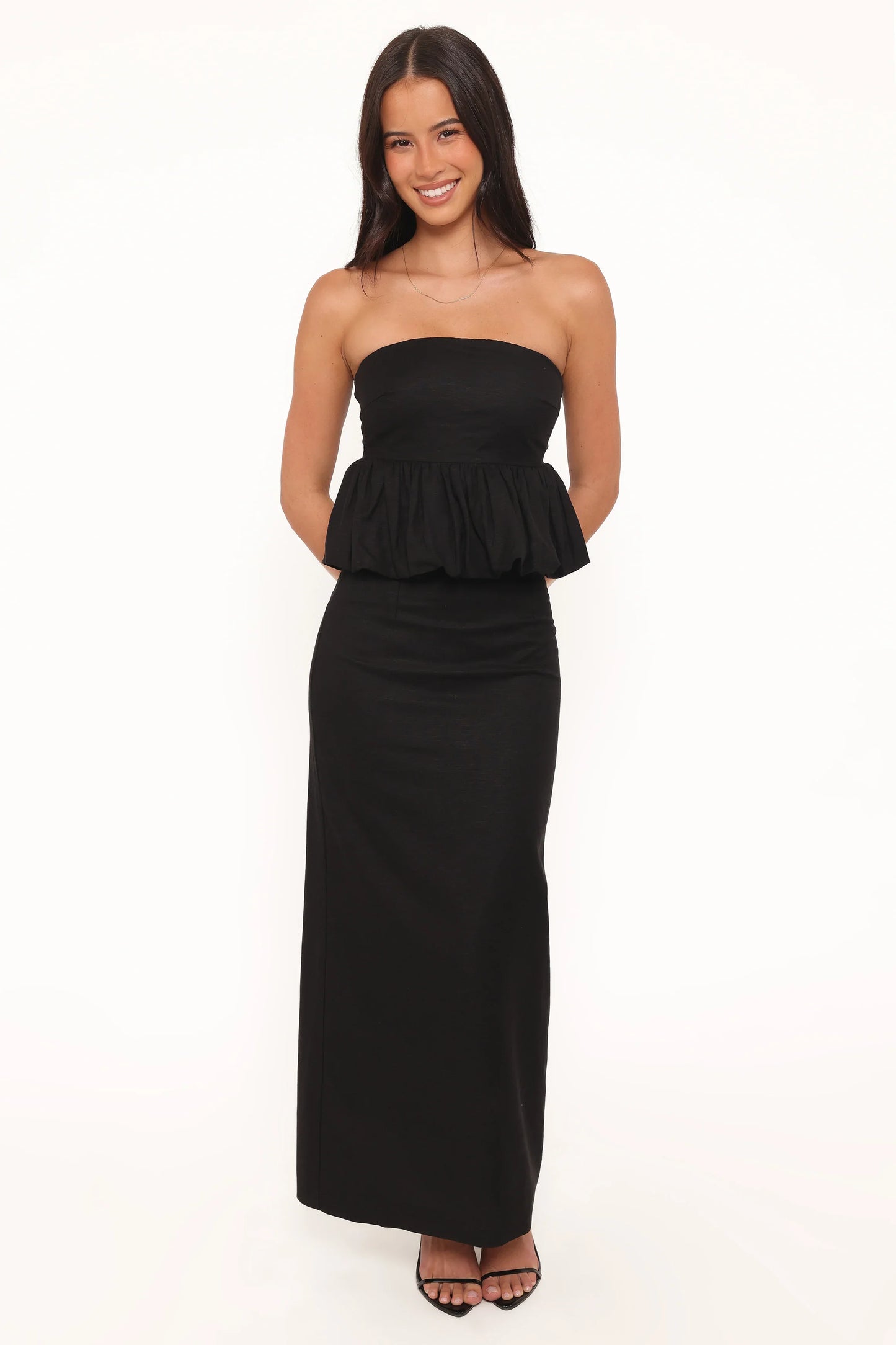 Ursa Fitted Column Skirt Black
