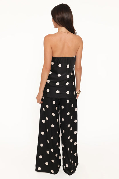 Belinda Drawstring Pant Black Cream