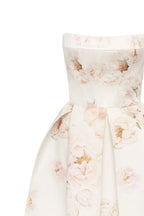 Pink peony corset midi dress Garden of Eden