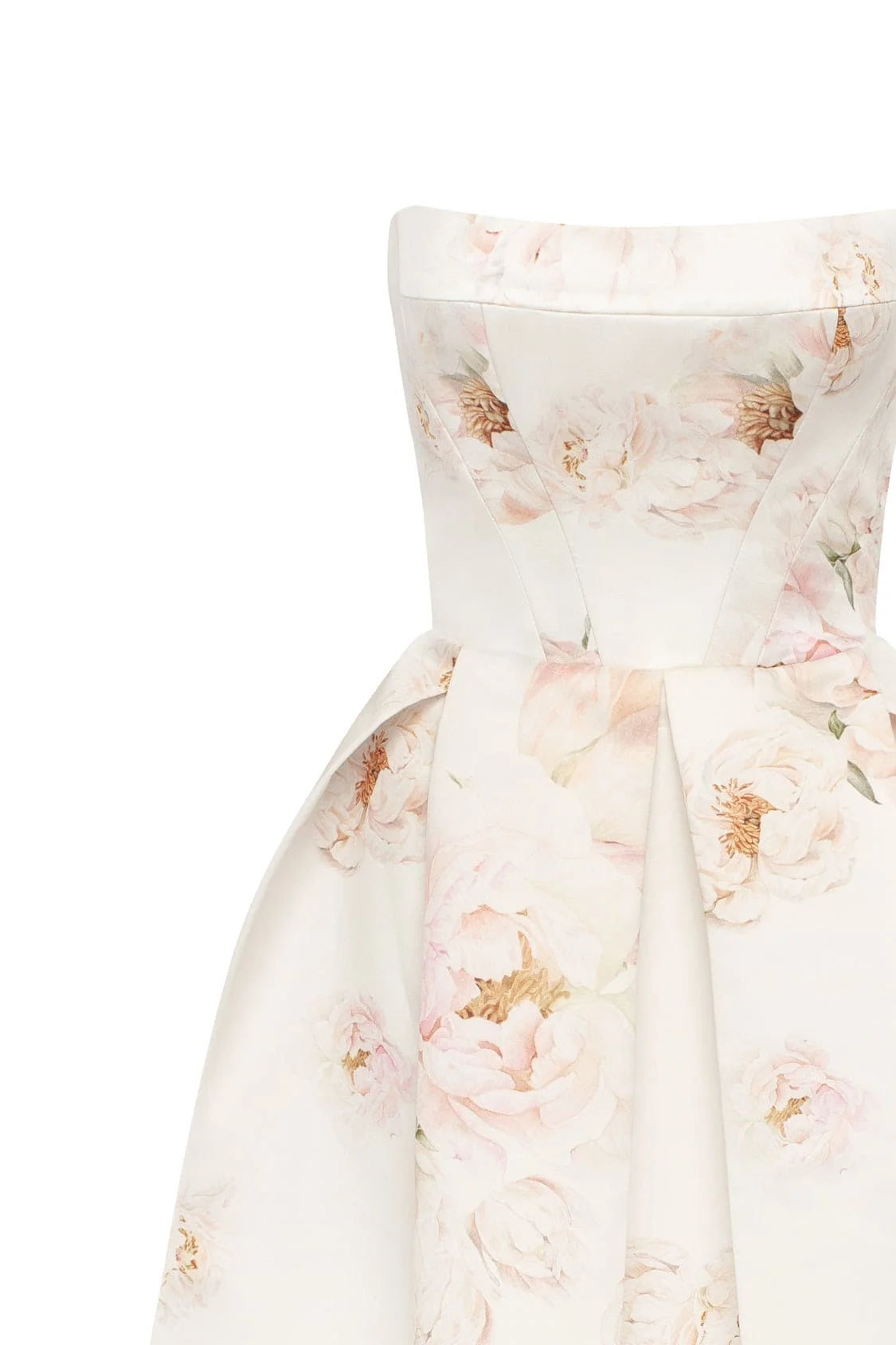 Pink peony corset midi dress Garden of Eden