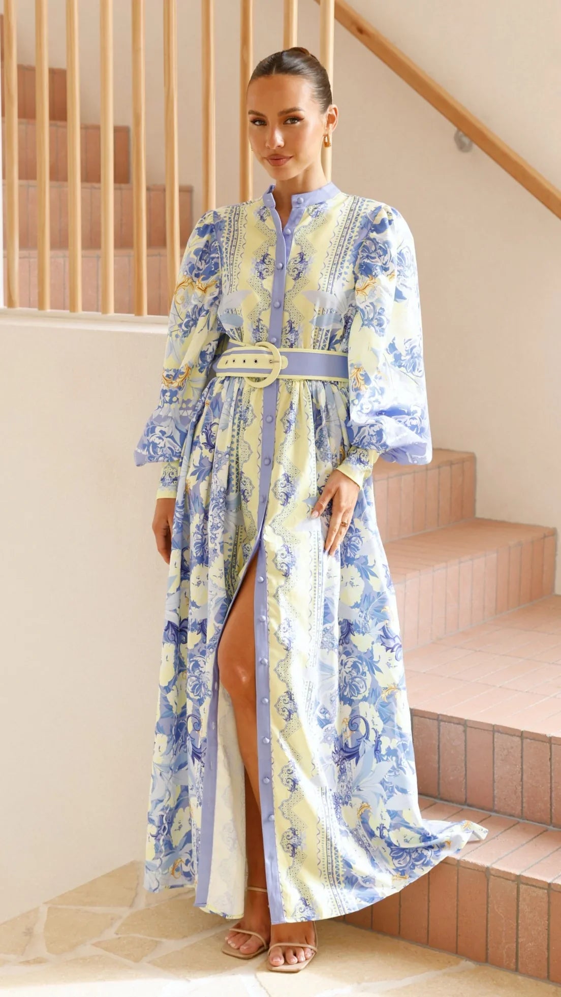 Kalliope Maxi Dress Blue Yellow