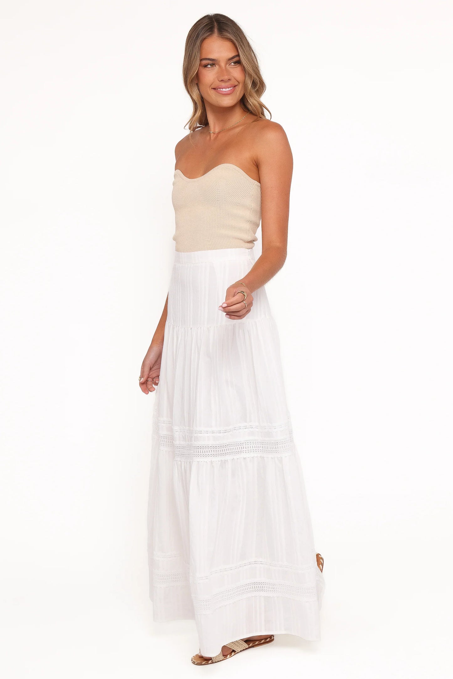 Peony Maxi Skirt White