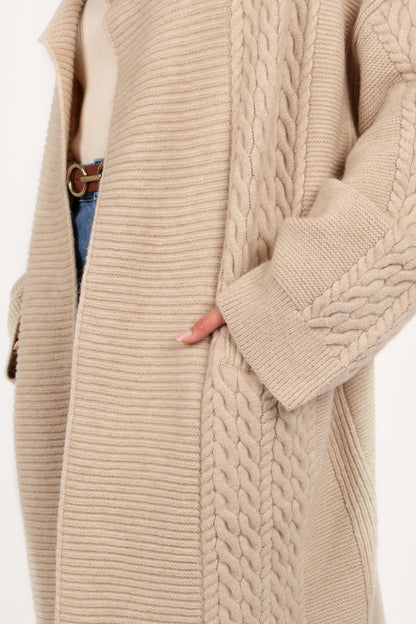 Soma Oversized Open Front Cardigan Beige