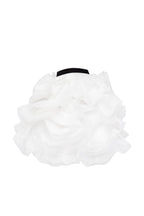 Danceable mini skirt with ruched flower appliques in white Midnight Walk