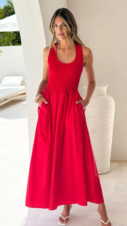 Maia Maxi Dress Red