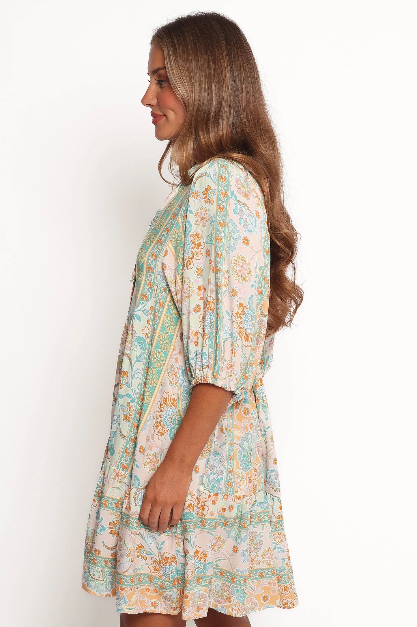 Arden Mini Dress Green Multi
