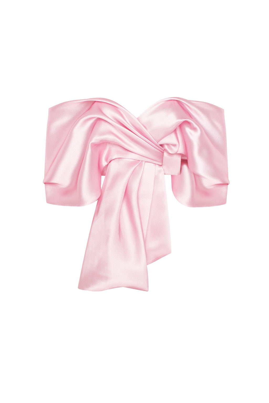 Pink organza off shoulder blouse with meringue flounces Xo Xo