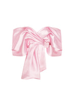 Pink organza off shoulder blouse with meringue flounces Xo Xo