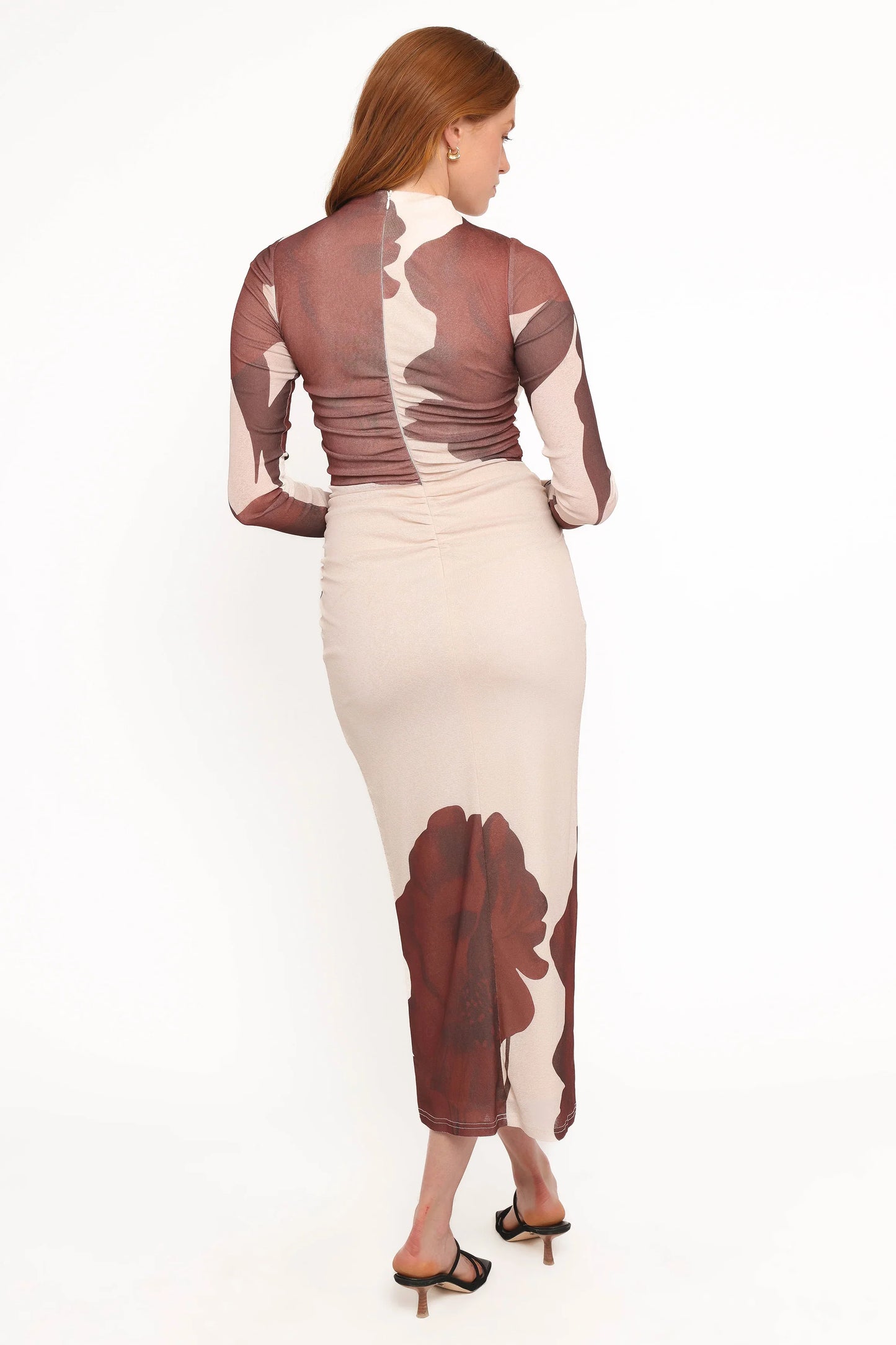 Sukin Midi Dress Brown Floral