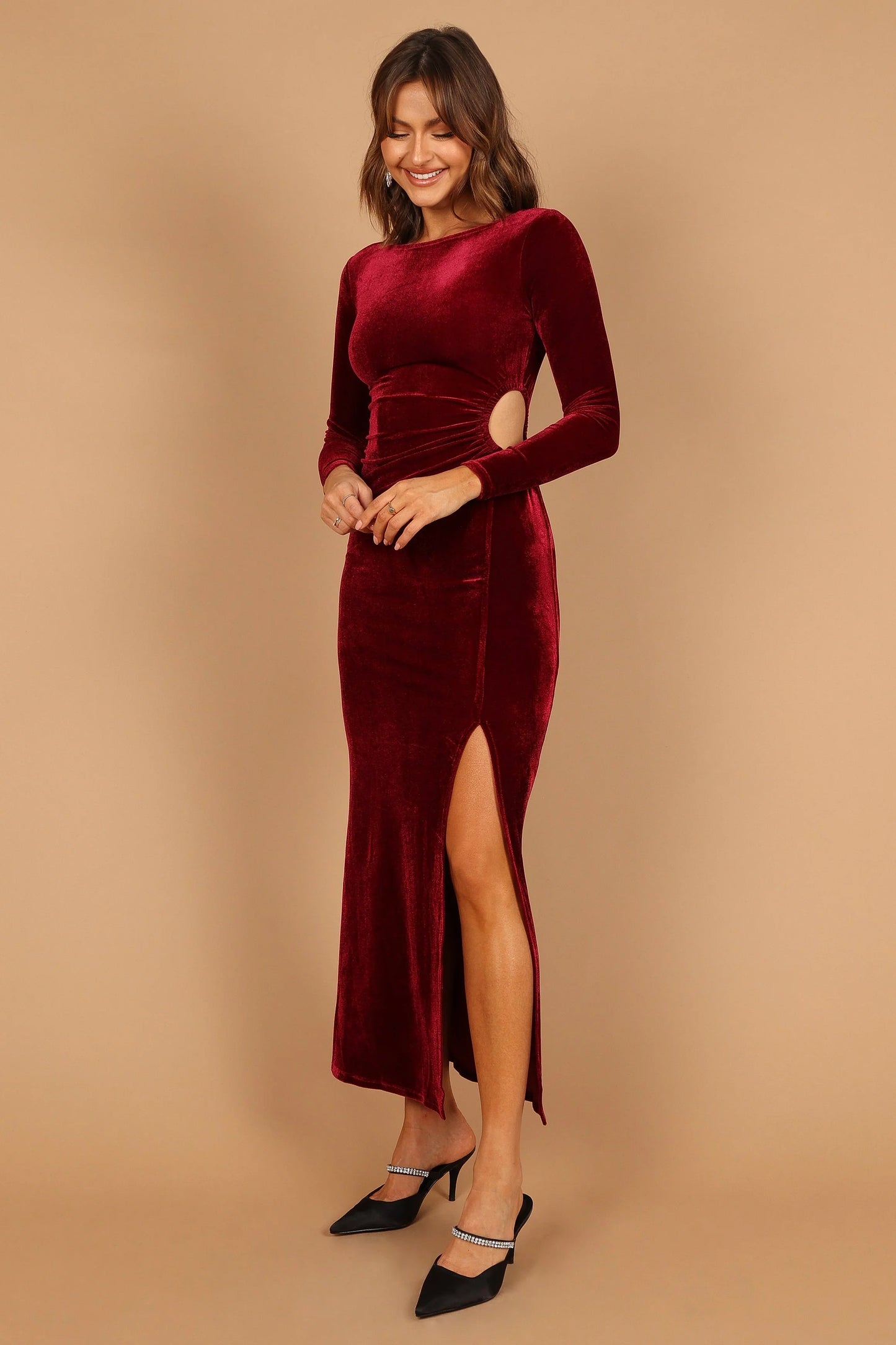 Sarine Long Sleeve Maxi Dress Wine