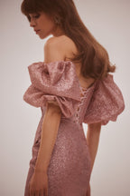 Rose Cute mini dress with doll sleeves