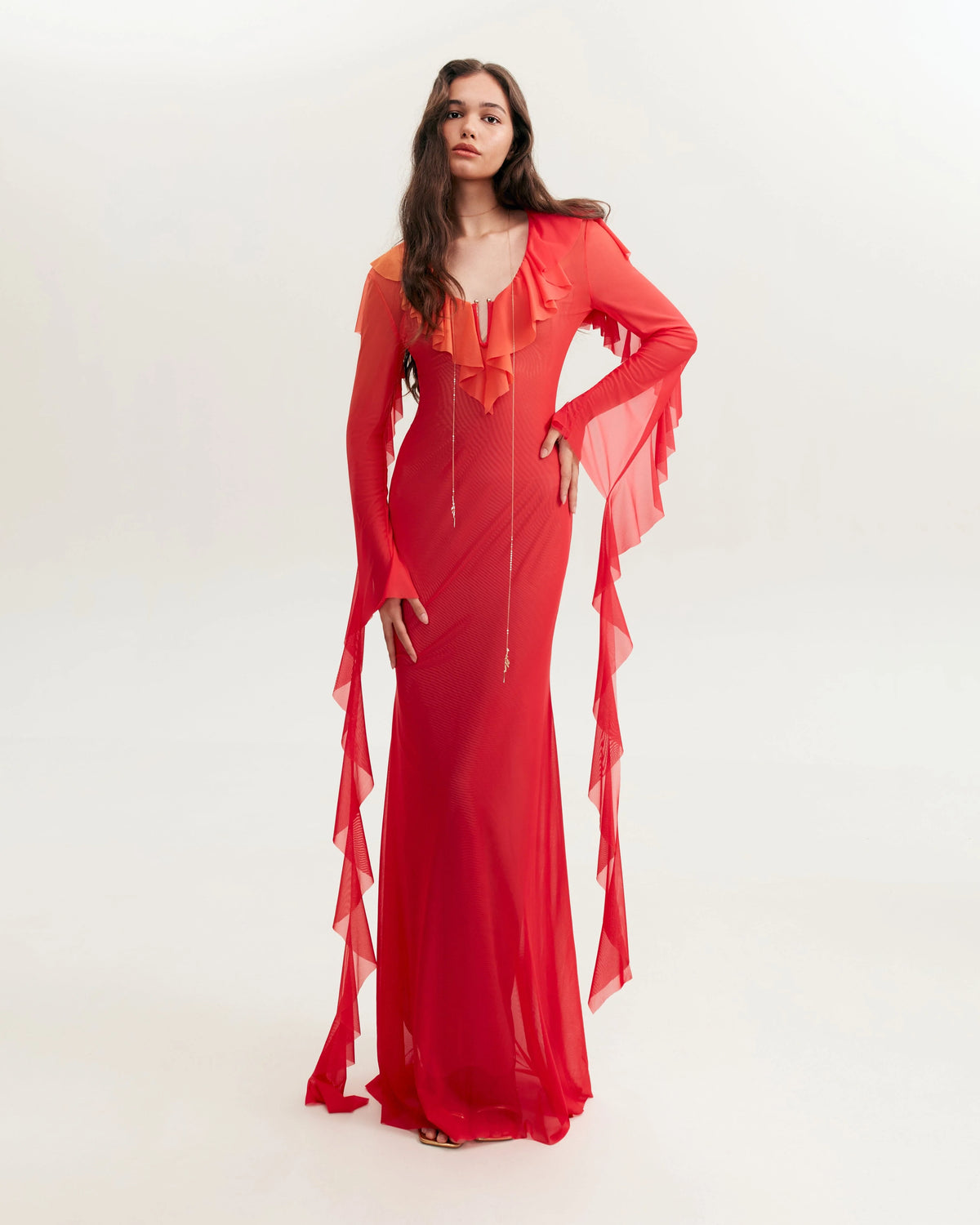 Flowy coral maxi dress Xo Xo