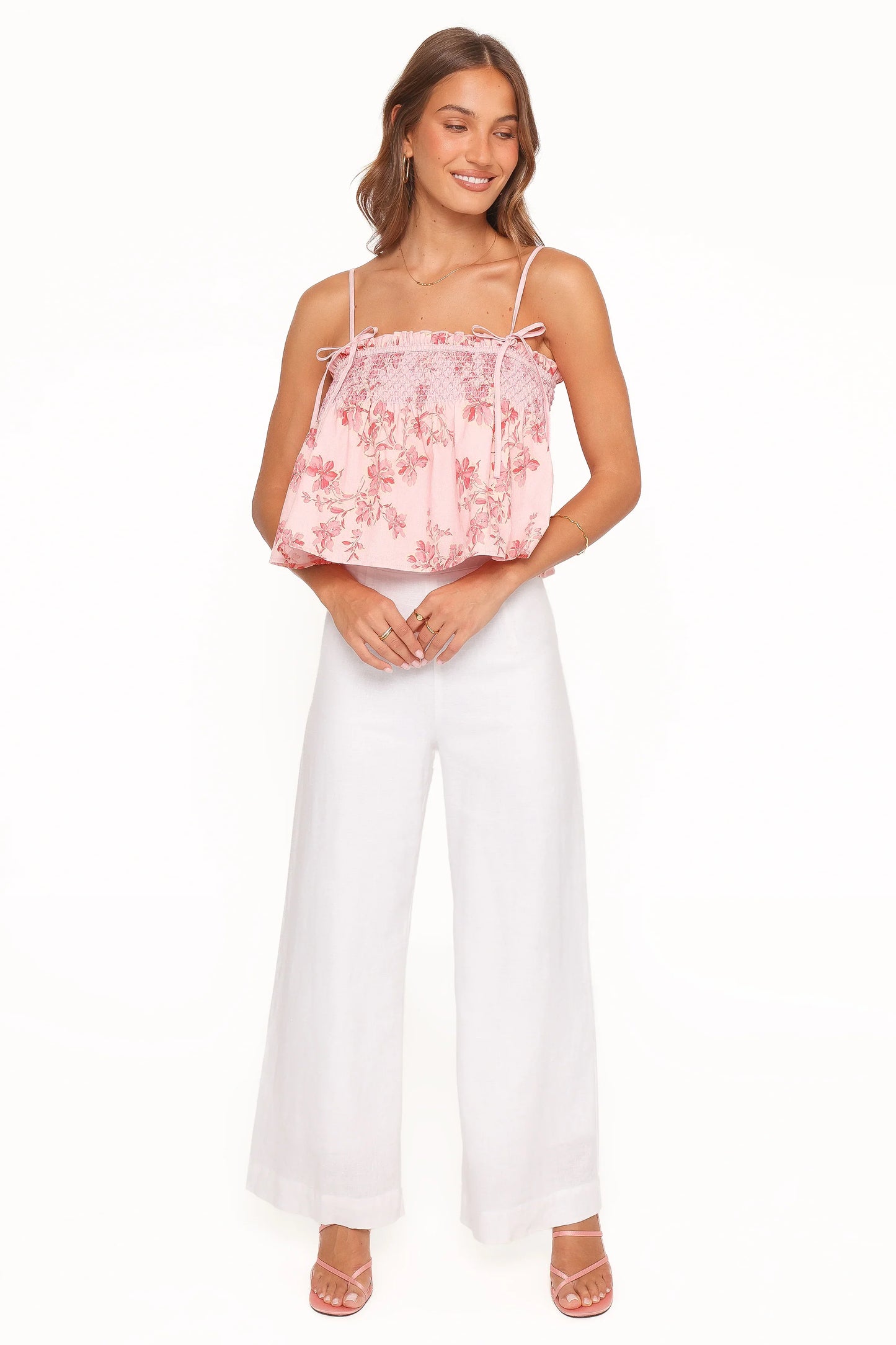 Cosima Baby Doll Top Rose Pink Floral