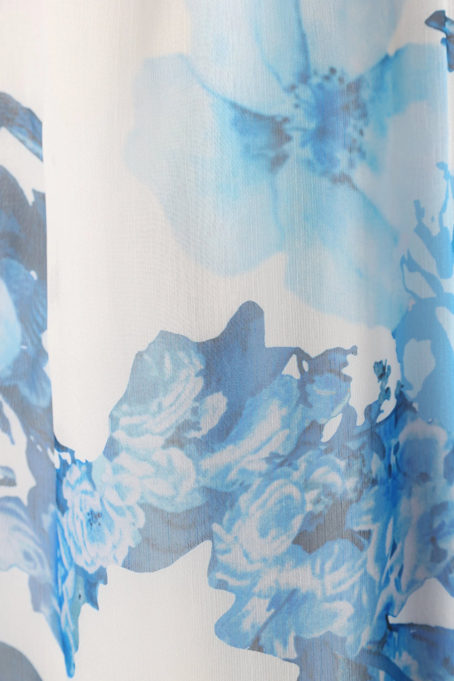 Lucah Frill Shoulder Maxi Dress Blue White Floral