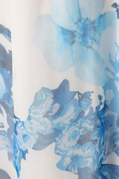 Lucah Frill Shoulder Maxi Dress Blue White Floral