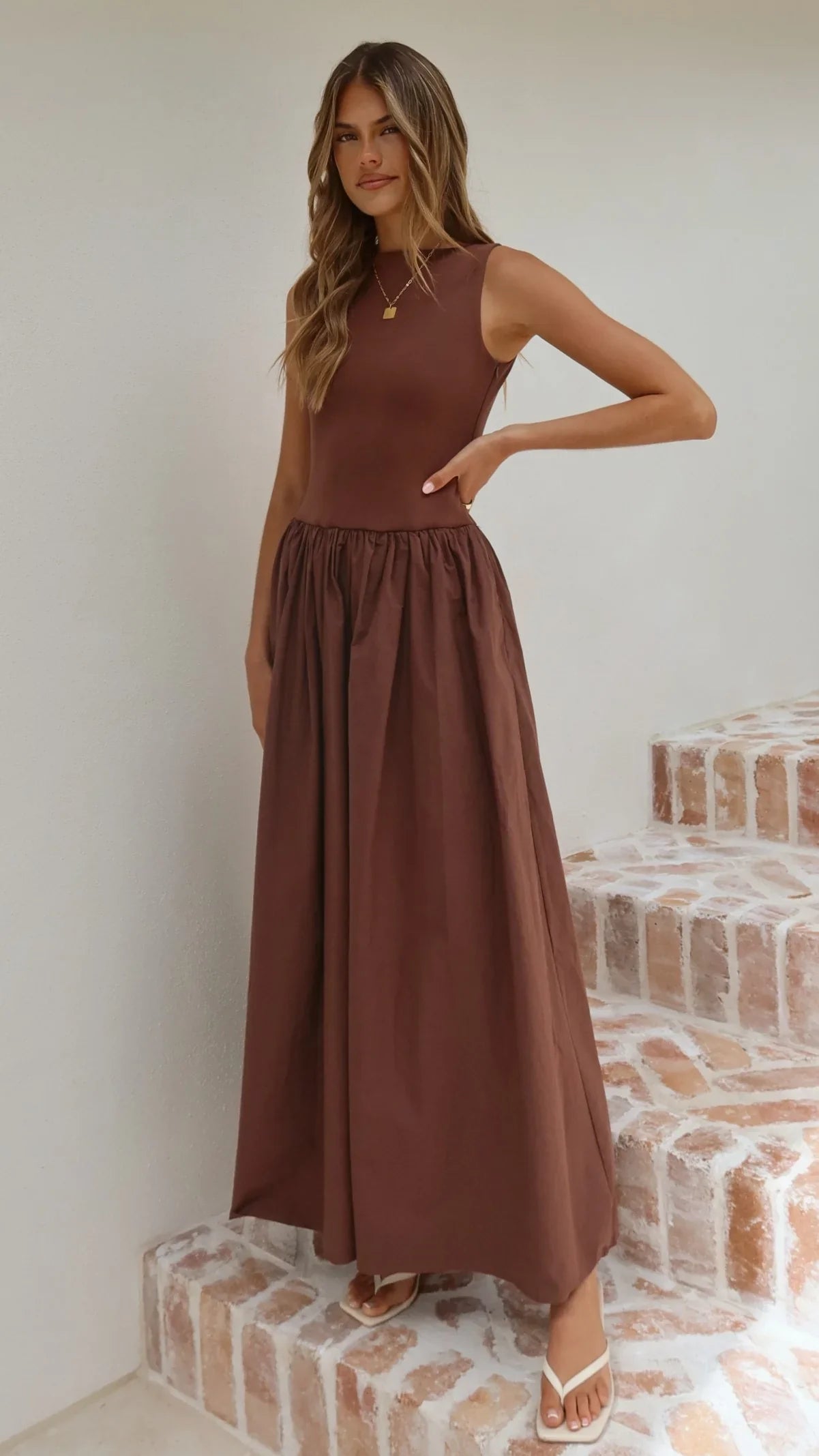 Alita Maxi Dress Chocolate