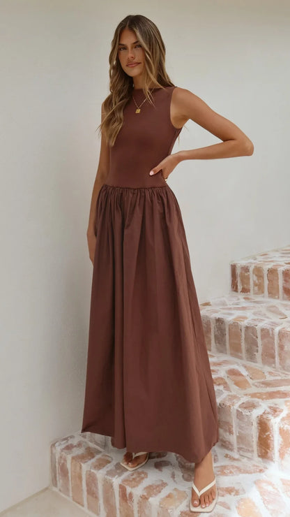 Alita Maxi Dress Chocolate