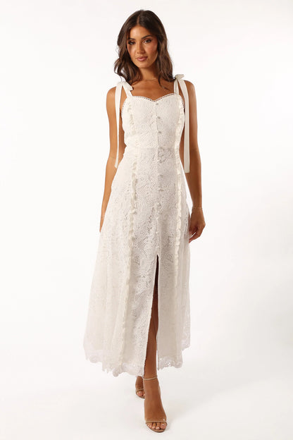 Jagger Midi Lace Dress White