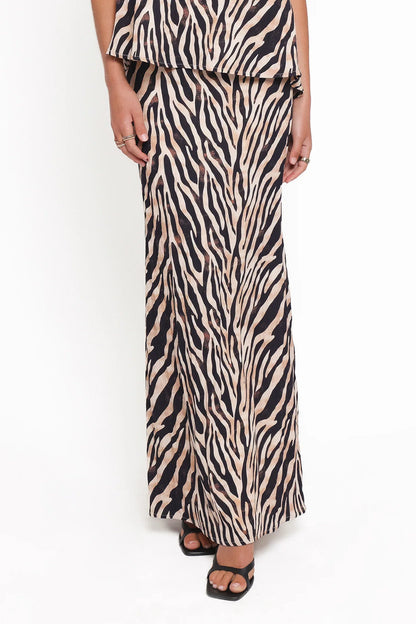 Agnes Skirt Set Brown Zebra