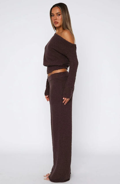 Please Be Mine Knit Pants Chocolate