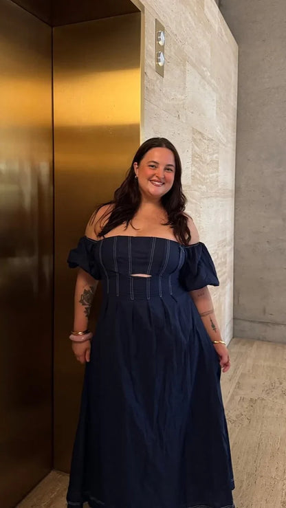 Claira Midi Dress Navy