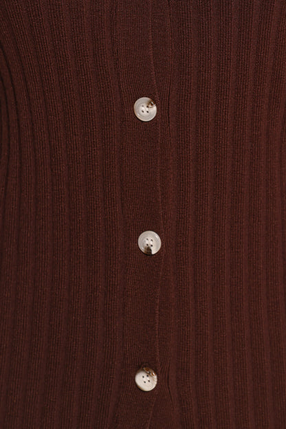 Aylia Ribbed Knit Set Chocolate