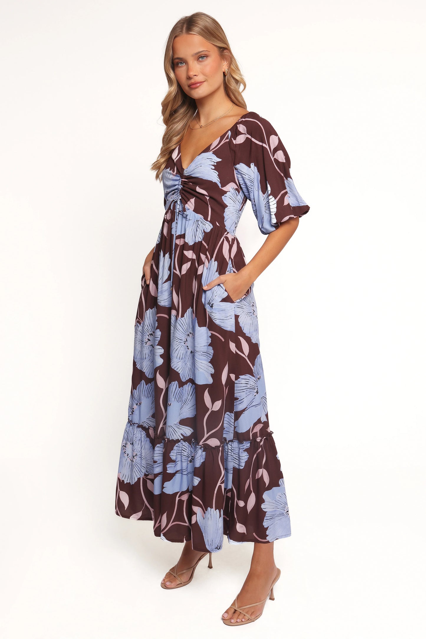 Annabella Maxi Dress Blue Poppies