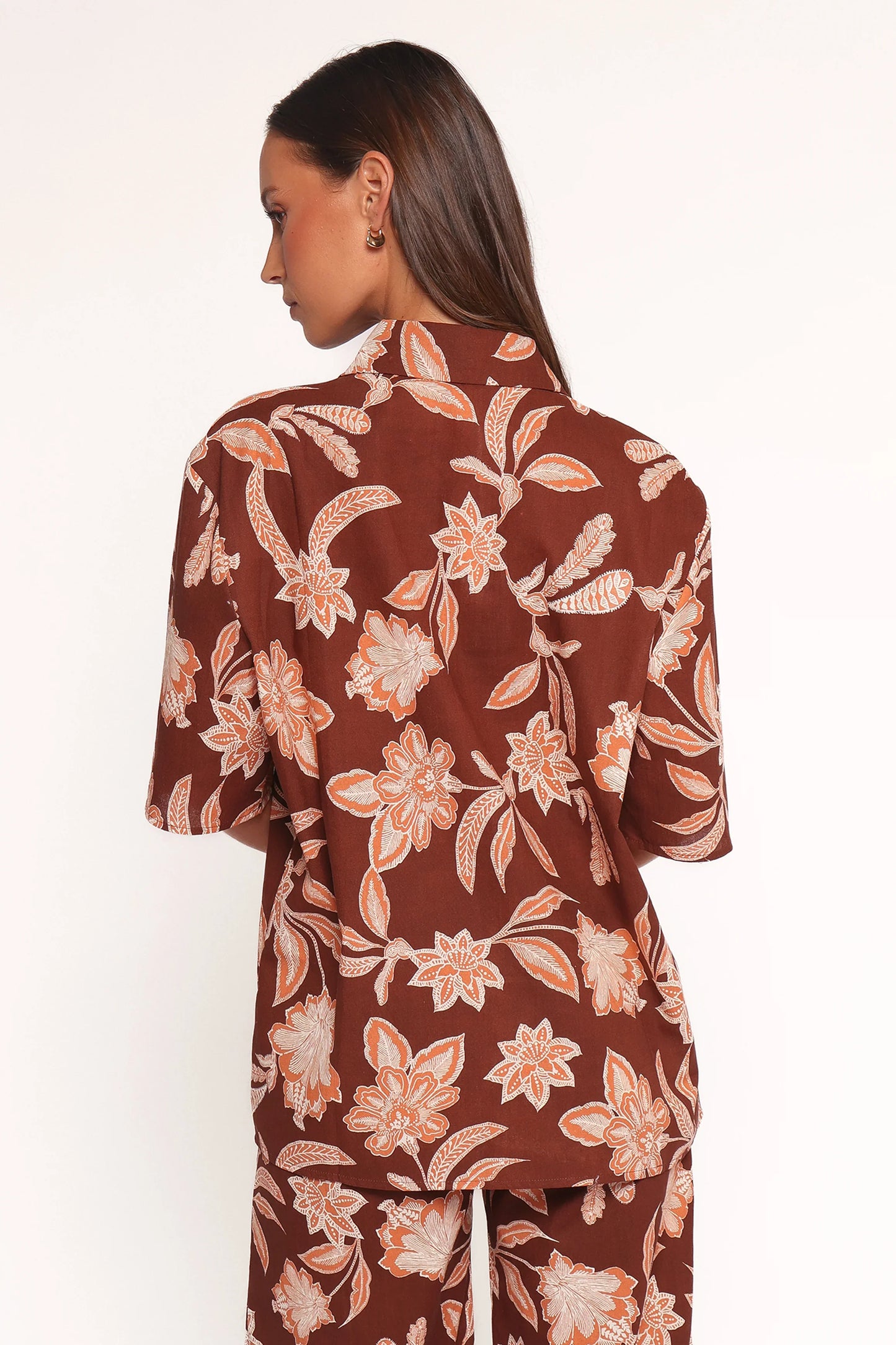 Samira Short Sleeve Shirt Orange Floral