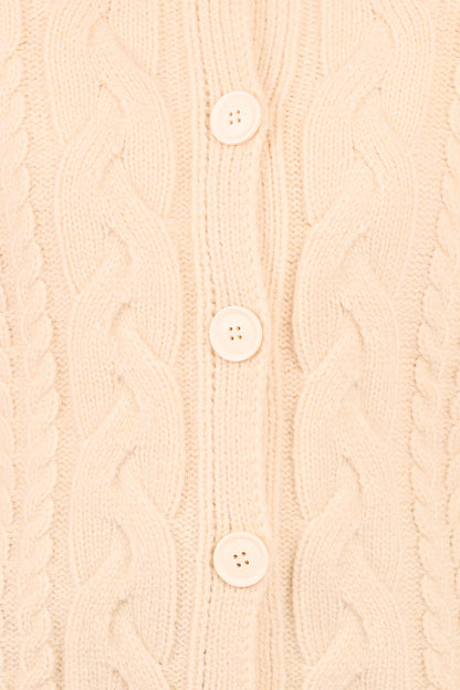 Nika Cable Knit Cardigan Taupe