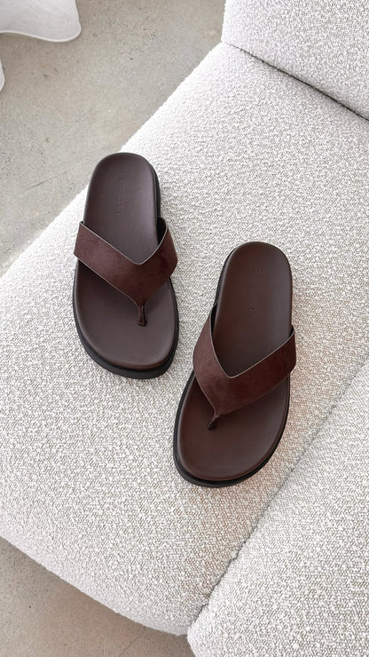 Aila Thong Dark Cacao Suede
