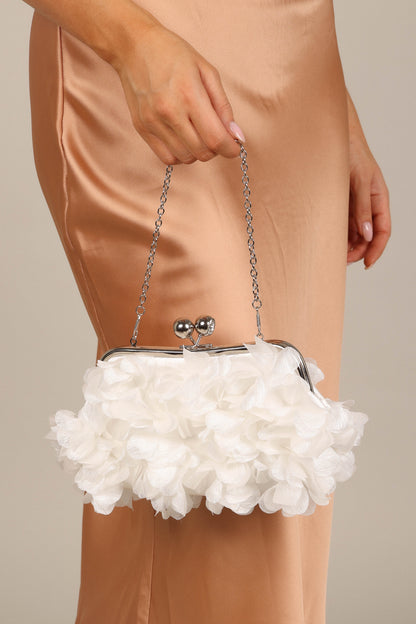 Mon Amour Floral Clutch White