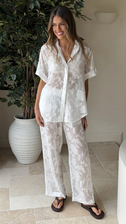 Mollie Lace Pants White
