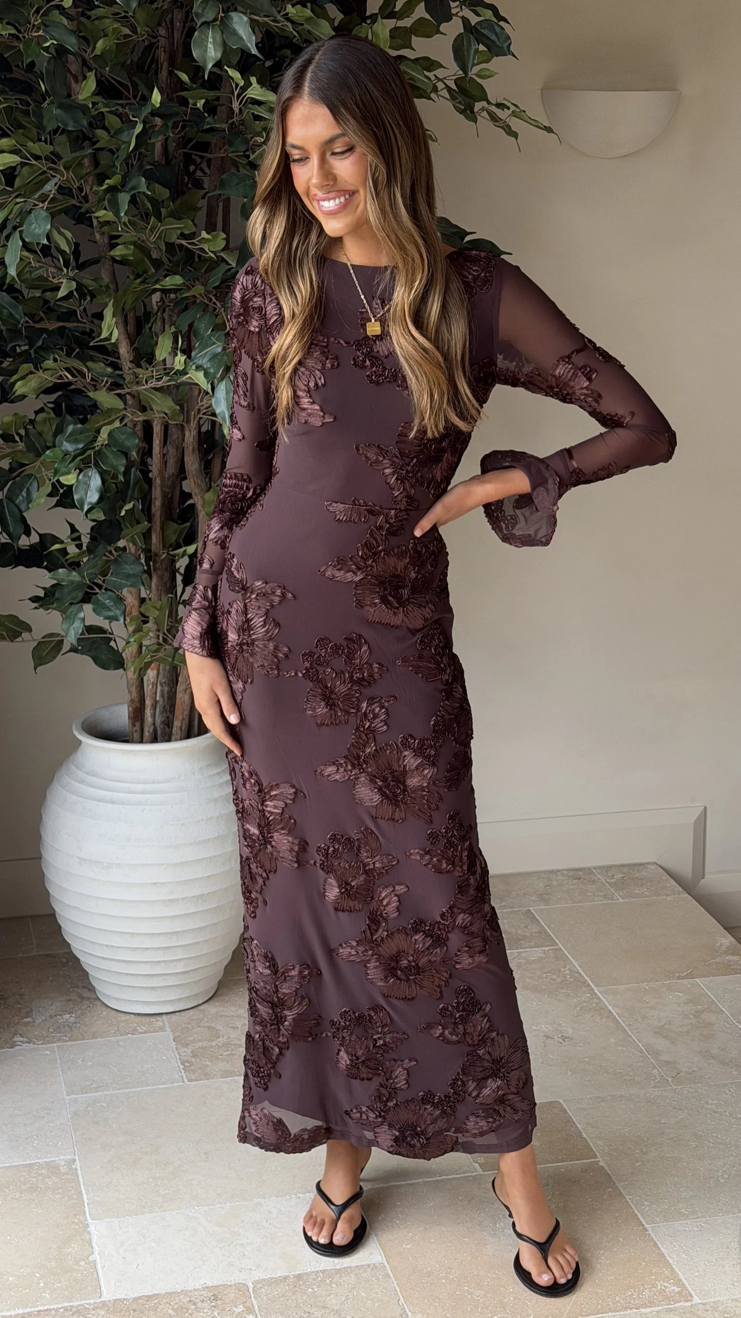 Lottie Maxi Dress Chocolate