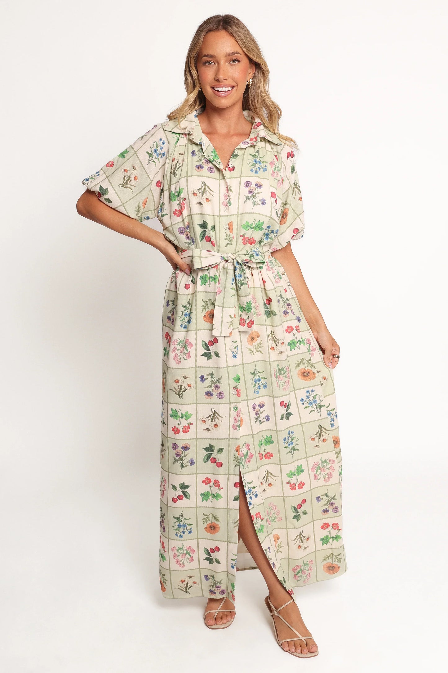 James Button Through Maxi Dress Flower Market