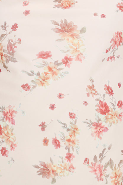Everlyn Long Sleeve Mini Dress Cream Floral